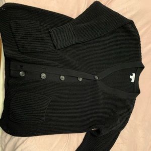 Black thick Calvin Klein button down cardigan